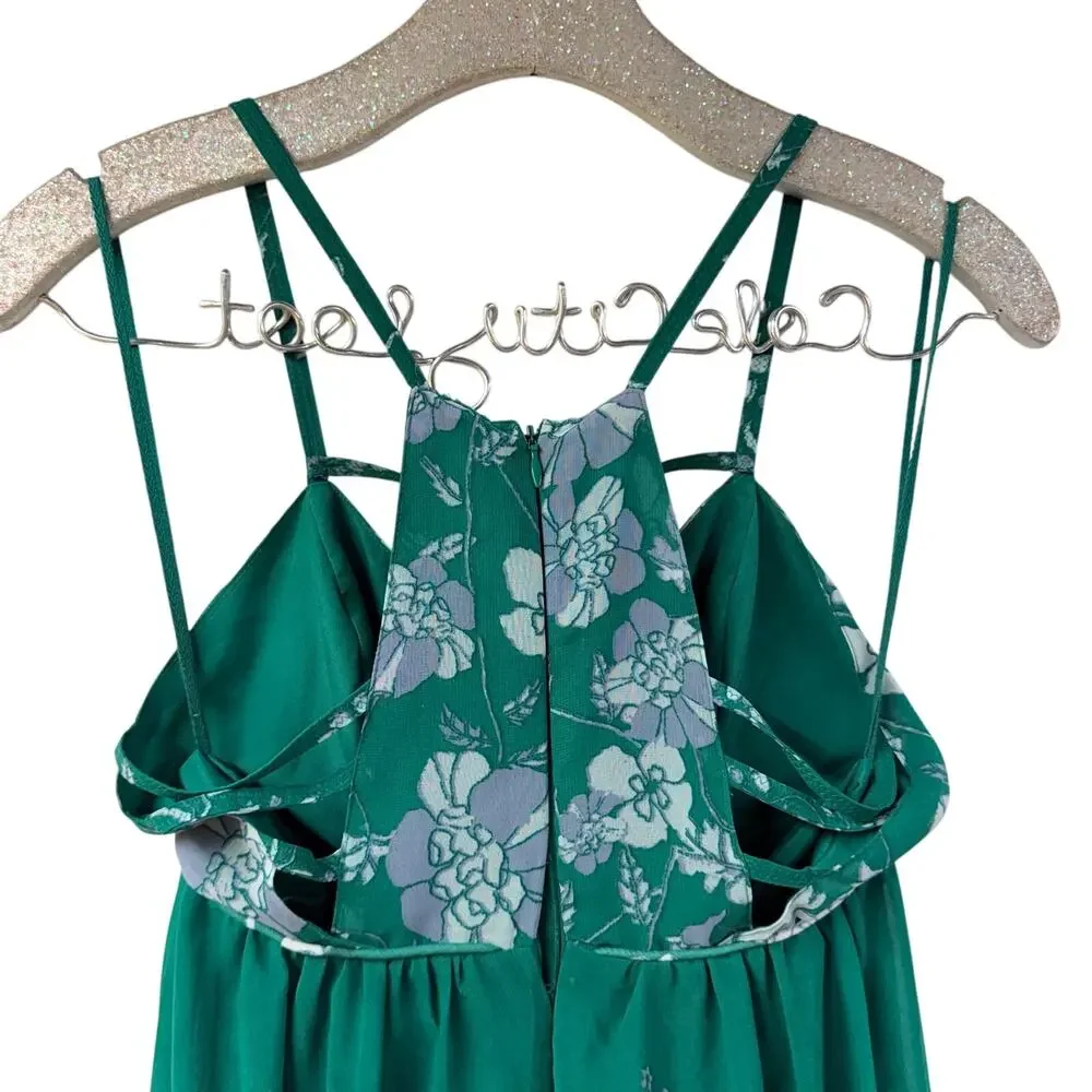 Free People Green Floral Jumpsuit 0 Strappy